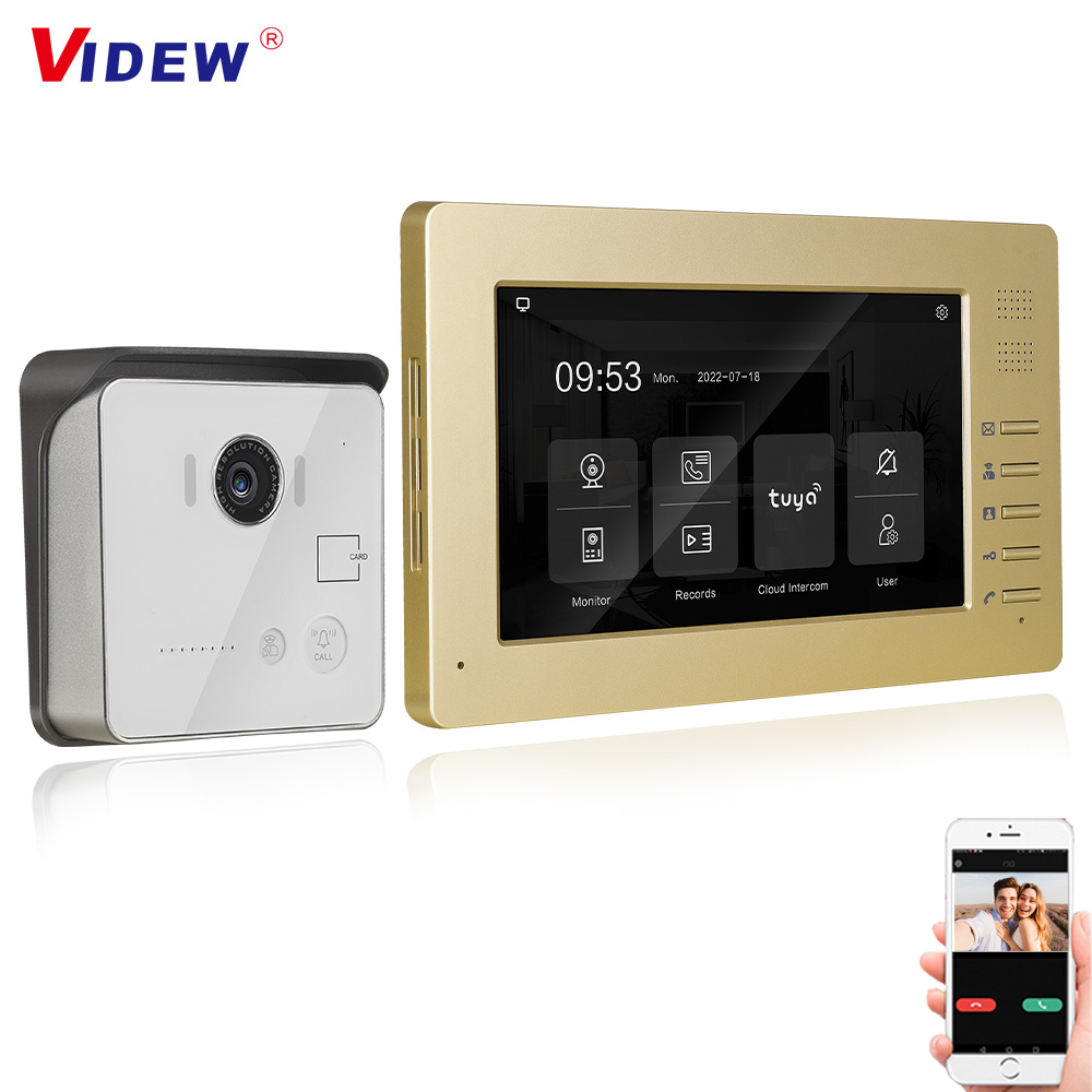 Sysd Wired 7'' Monitor Wired Video Doorbell Intercom Ip55 Level Infared  Night Vision With Rfid Unlock Camera - Video Intercom - AliExpress